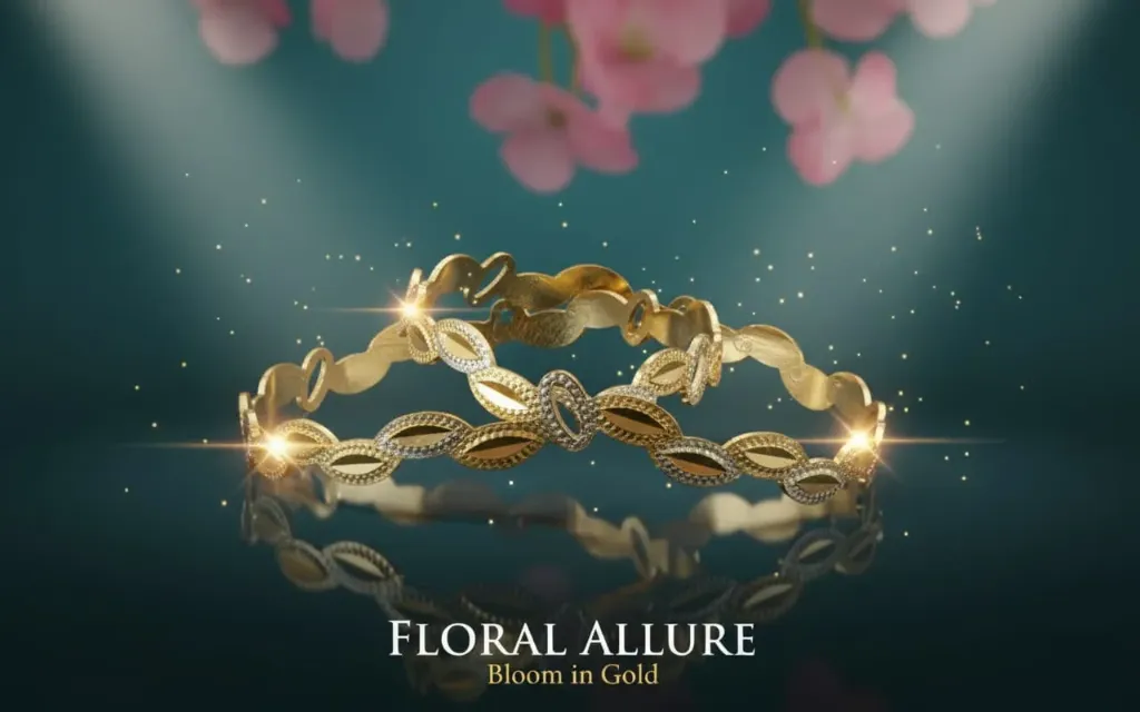 24K Gold Polish CNC Bangles (2 Pcs)