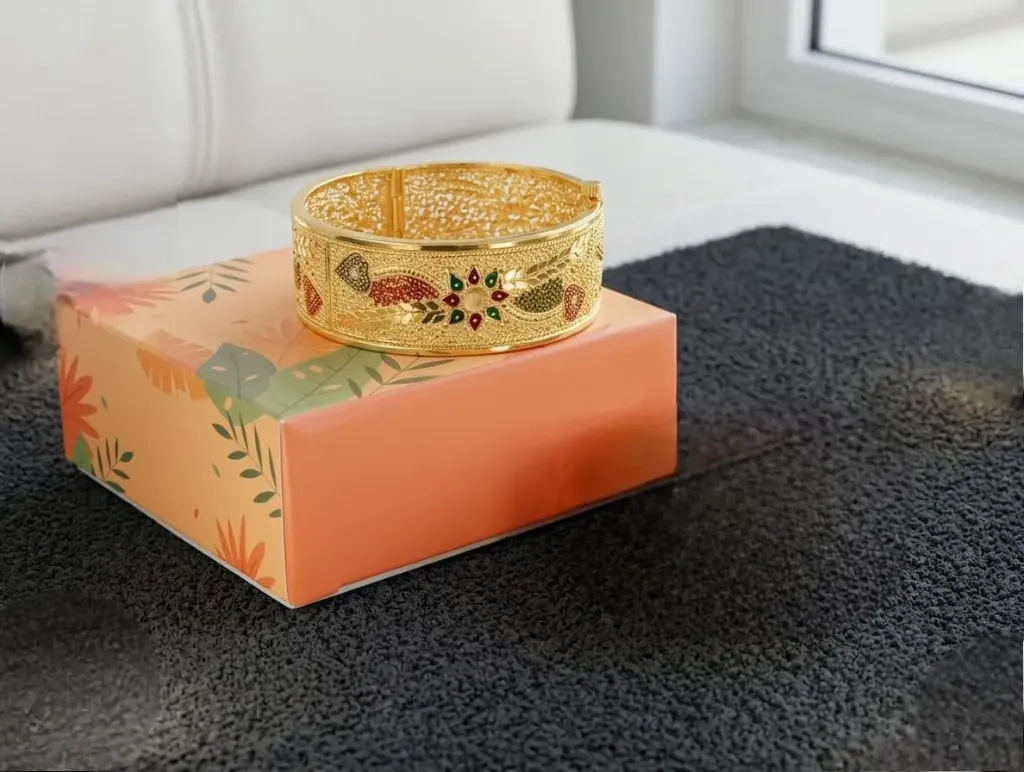 Royal 1 Gram Gold Forming Kada for Women