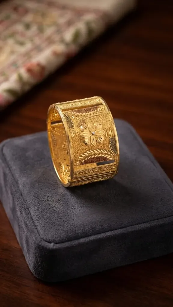 Royal 1 Gram Gold Forming Kada for Women