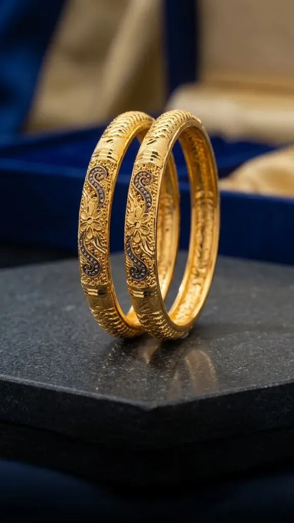 Premium 1GM Gold Forming Bangles Set (2 PCS)
